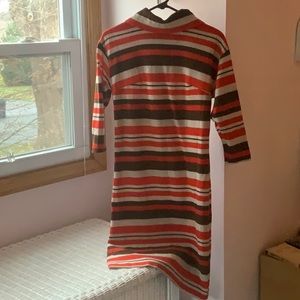 70s vintage striped knit turtleneck dress